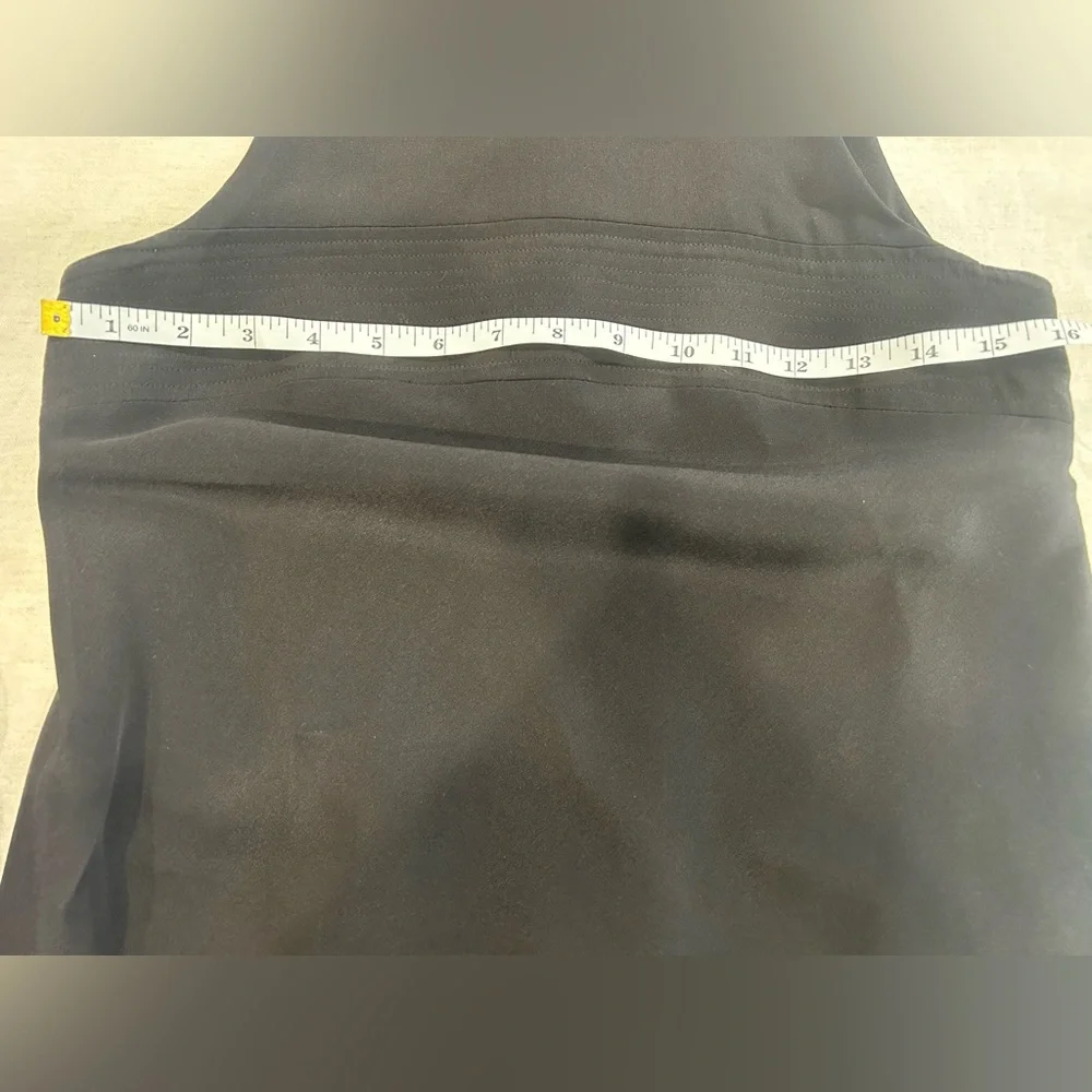 VINCE - Black 100% Silk Sheath Button Down Back Sleeveless Dress Size 4 - Picture 9 of 9